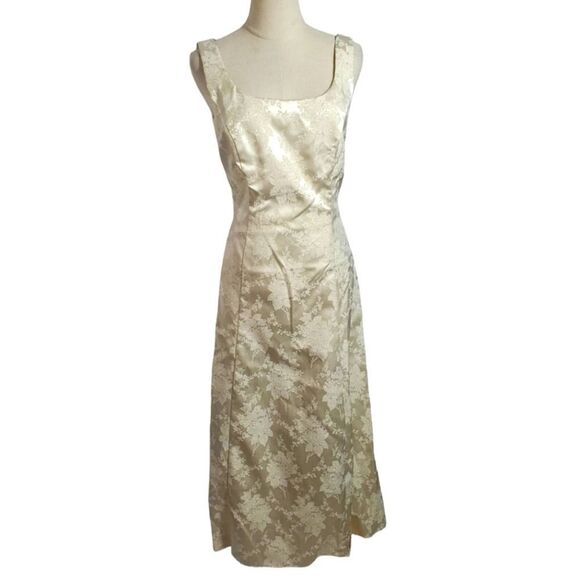 Jessica McClintock Gunne Sax Cream Sparkle Gown Maxi Dress - Picture 1 of 7